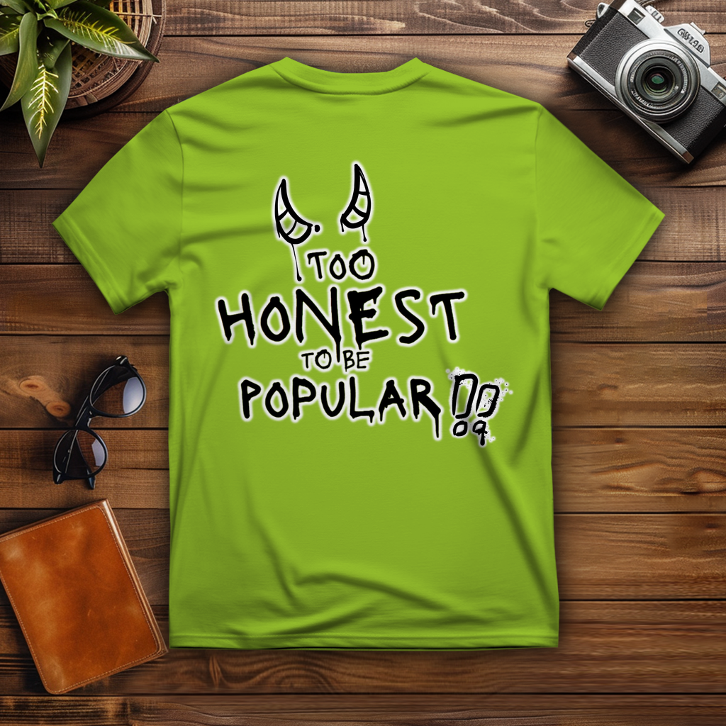 T-Shirt - too honest to be popular