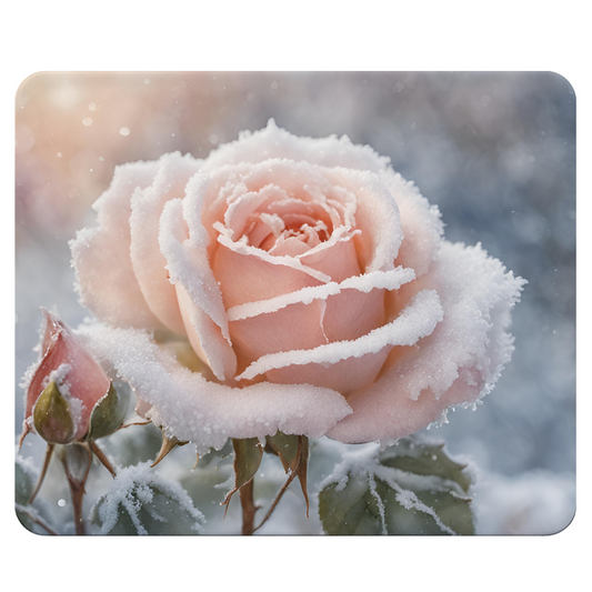 Mousepad - Winterrose rosa