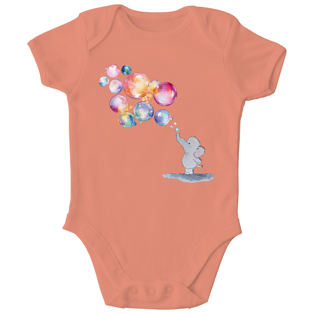 Baby Kurzarm-Body - kleiner Elefant